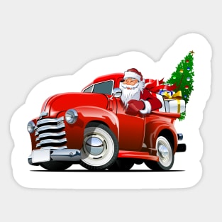 Cartoon christmas truck Sticker